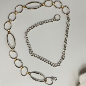 Vintage Chain Silver and Gold Geometric Belt
